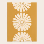 Retro Daisy Abstract XVIII Golden Orange Bold Floral Poster Gallery Image 4