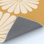 Retro Daisy Abstract XVIII Golden Orange Bold Floral Rug Gallery Image 4