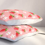 Strawberry Pattern- Pink Background Pillow Sham Gallery Image 3