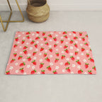 Strawberry Pattern- Pink Background Rug Gallery Image 1