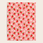Strawberry Pattern- Pink Background Poster Gallery Image 4