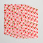 Strawberry Pattern- Pink Background Wrapping Paper Gallery Image 3