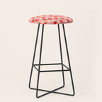 Strawberry Pattern- Pink Background Stool Gallery Image 1