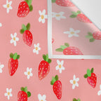 Strawberry Pattern- Pink Background Wall Tapestry Gallery Image 3