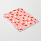Strawberry Pattern- Pink Background Notebook Gallery Image 3