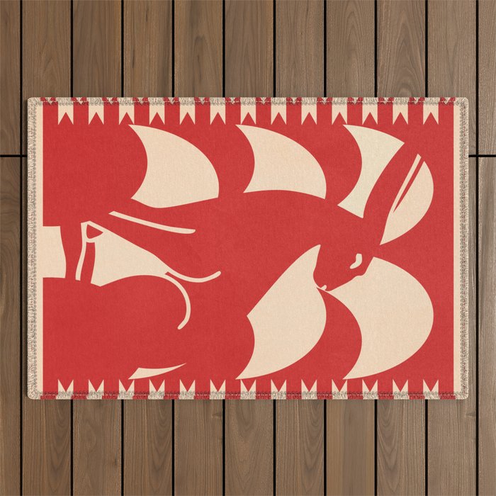 Minimalist Rabbit 4 Outdoor Rug Gallery Image 1
