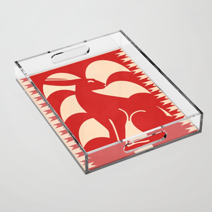 Minimalist Rabbit 4 Acrylic Tray Gallery Image 1