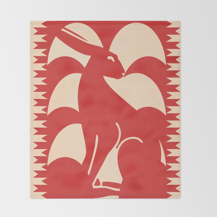 Minimalist Rabbit 4 Throw Blanket Gallery Image 2
