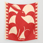 Minimalist Rabbit 4 Wall Tapestry Gallery Image 4