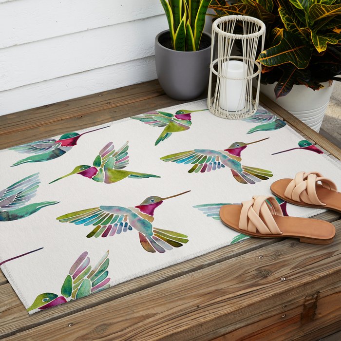 Hummingbirds Outdoor Rug Gallery Image 2