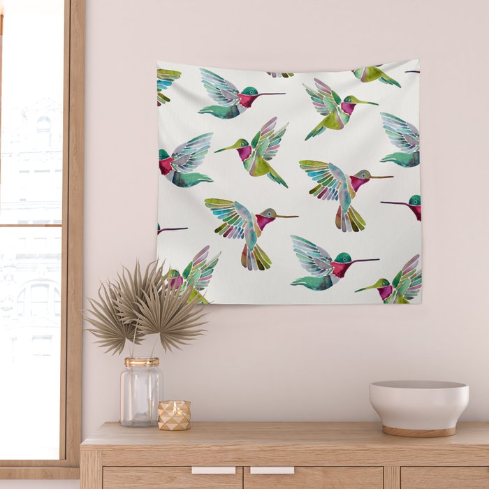 Hummingbirds Wall Tapestry Gallery Image 2