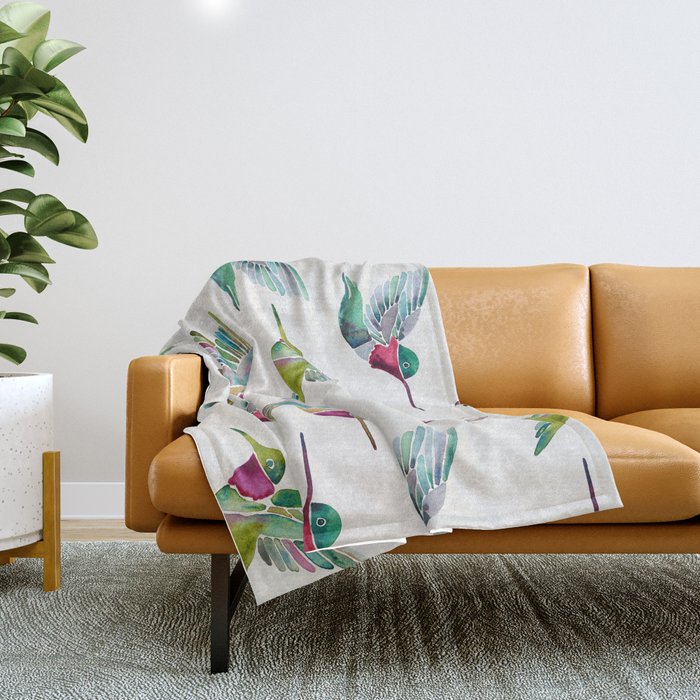 Hummingbirds Throw Blanket Gallery Image 1