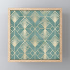 Art Deco Diamonds in Teal and Gold Mini Art Print Gallery Image 1