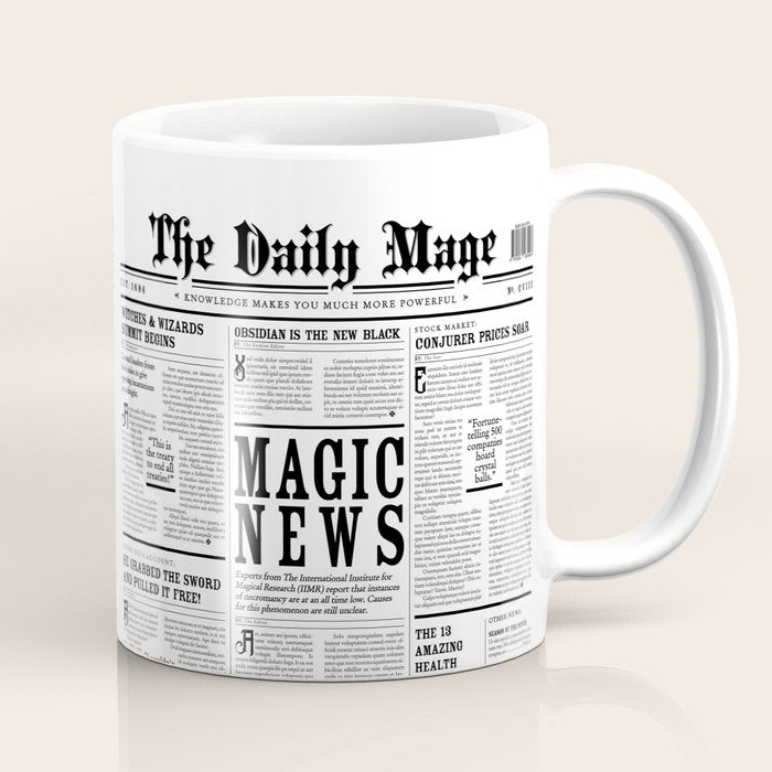 The Daily Mage Fantasy Newspaper Coffee Mug Gallery Image 1