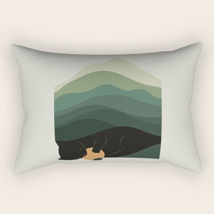 Cat Landscape 8B: Where does the Sun go? Rectangular Pillow Gallery Image 1