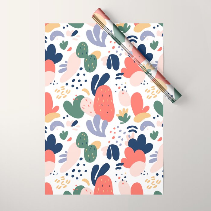Abstract organic nature art pattern Wrapping Paper Gallery Image 1