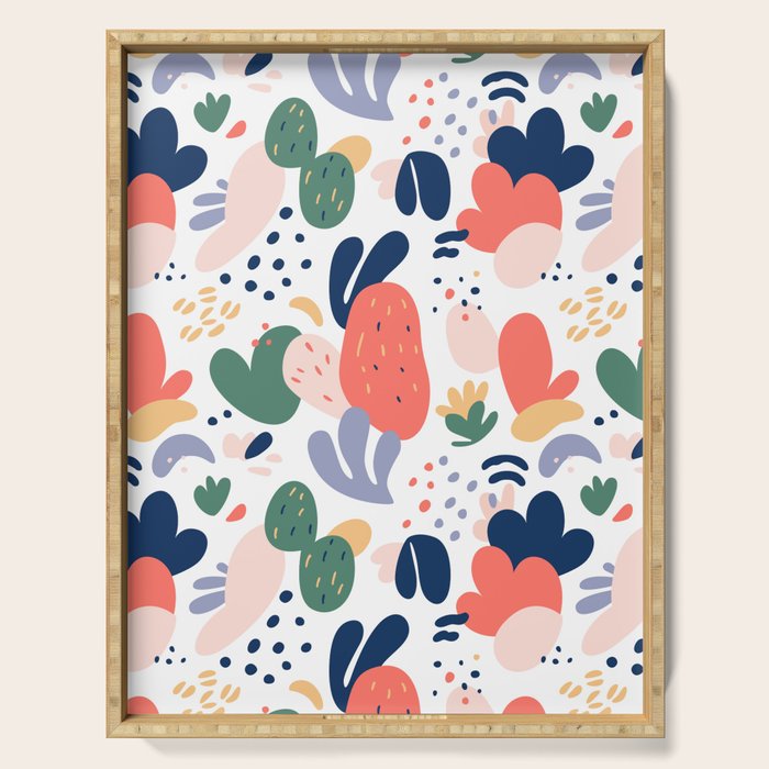 Abstract organic nature art pattern Serving Tray Gallery Image 1