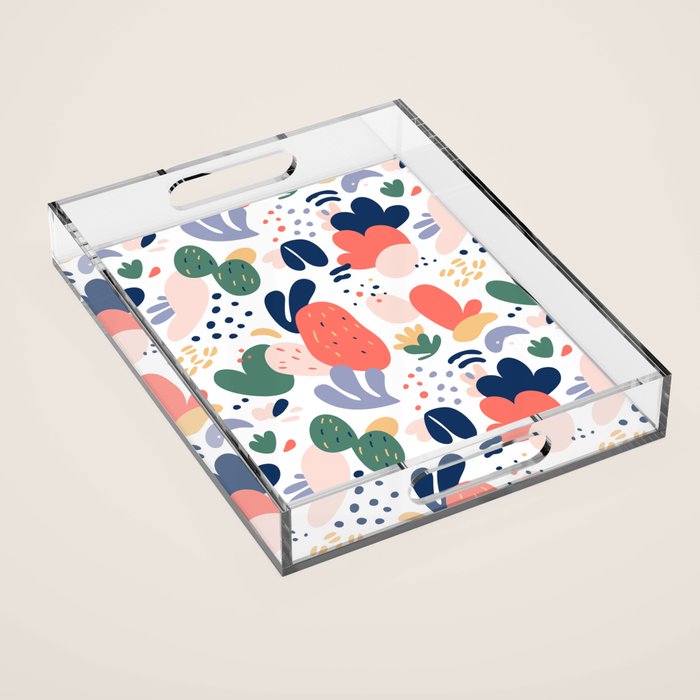 Abstract organic nature art pattern Acrylic Tray Gallery Image 1