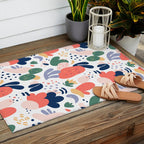 Abstract organic nature art pattern Outdoor Rug Gallery Image 2