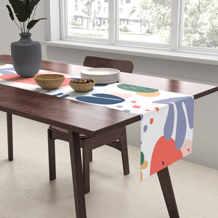 Abstract organic nature art pattern Table Runner Gallery Image 2