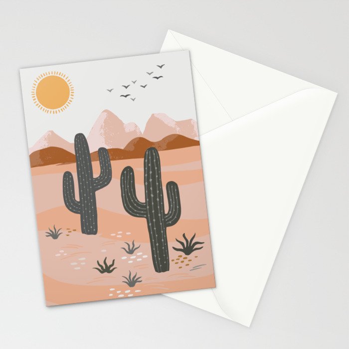 Cacti Desert Landscape Stationery Card Gallery Image 2