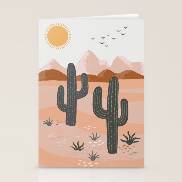 Cacti Desert Landscape Stationery Card Gallery Image 2