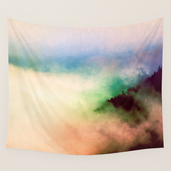 Ethereal Rainbow Clouds - Nature Photography Wall Tapestry Gallery Image 4