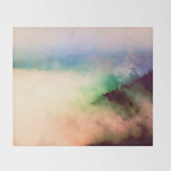 Ethereal Rainbow Clouds - Nature Photography Throw Blanket Gallery Image 2