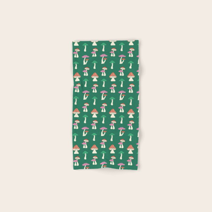 Festive Mushroom Pattern Bath Towel Gallery Image 1
