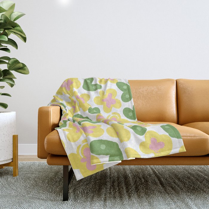 Yellow Meadow Throw Blanket Gallery Image 1