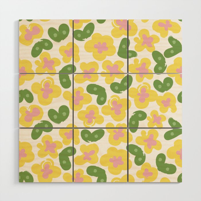 Yellow Meadow Wood Wall Art Gallery Image 1