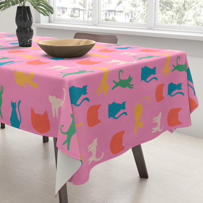 Rainbow Cats in Pencil  Tablecloth Gallery Image 3