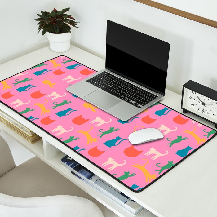 Rainbow Cats in Pencil  Desk Mat Gallery Image 2