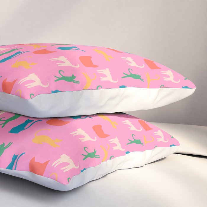 Rainbow Cats in Pencil  Pillow Sham Gallery Image 3