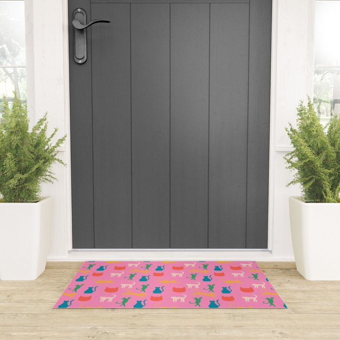 Rainbow Cats in Pencil  Welcome Mat Gallery Image 3