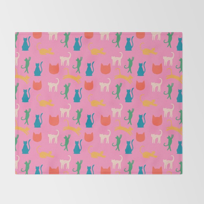 Rainbow Cats in Pencil  Throw Blanket Gallery Image 2