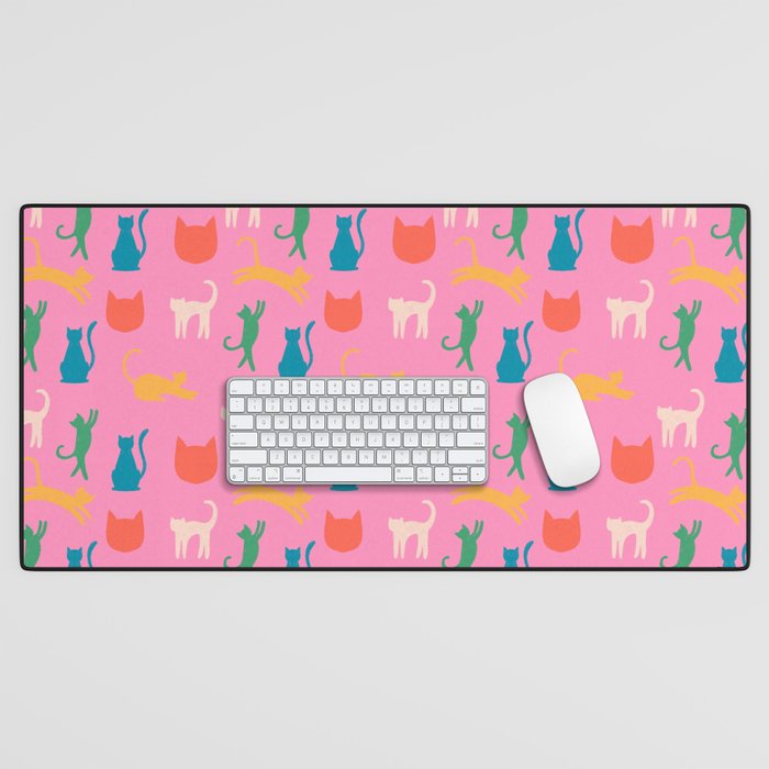 Rainbow Cats in Pencil  Desk Mat Gallery Image 1