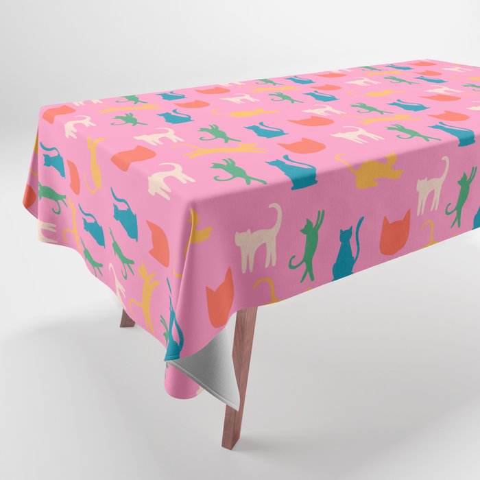 Rainbow Cats in Pencil  Tablecloth Gallery Image 1