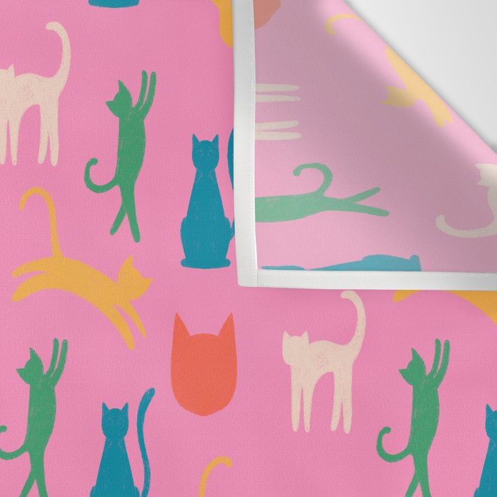 Rainbow Cats in Pencil  Wall Tapestry Gallery Image 3