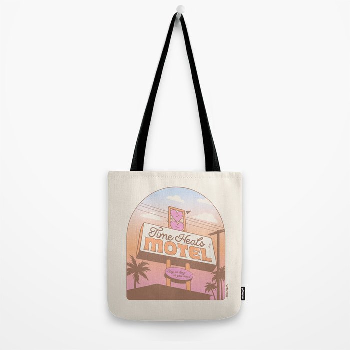 TIME HEALS - Cream - Inspired by PANTONE 17 1230 Mocha Mousse Tote Bag Gallery Image 2