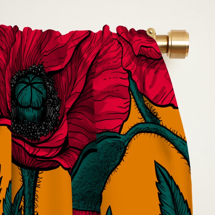Red poppy garden    Window Curtain Gallery Image 2