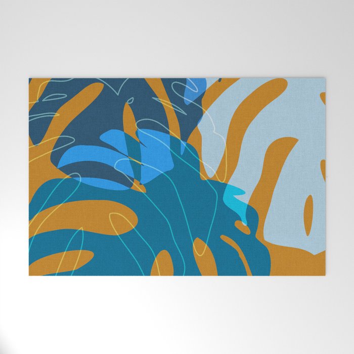 monstera mix plant minimal Welcome Mat Gallery Image 1