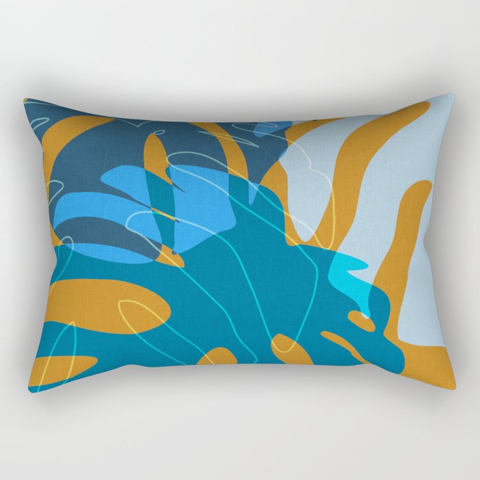 monstera mix plant minimal Rectangular Pillow Gallery Image 1