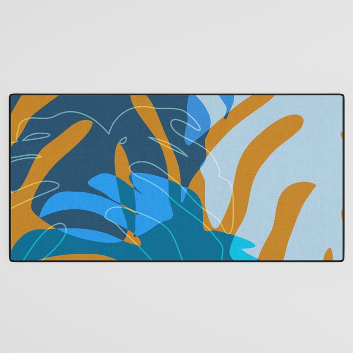 monstera mix plant minimal Desk Mat Gallery Image 3