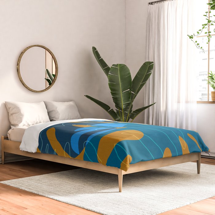 monstera mix plant minimal Comforter Gallery Image 2