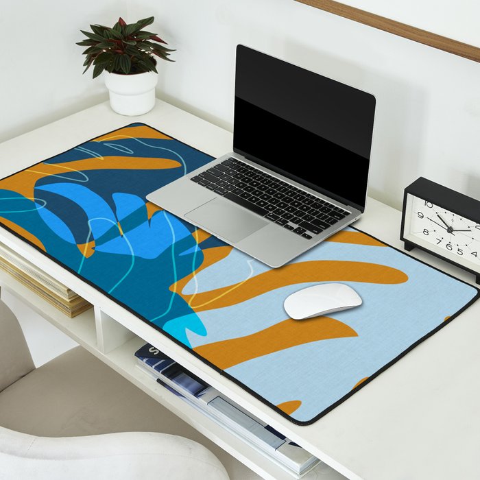 monstera mix plant minimal Desk Mat Gallery Image 2