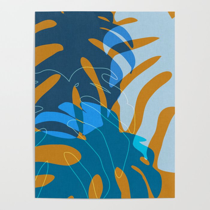 monstera mix plant minimal Poster Gallery Image 1