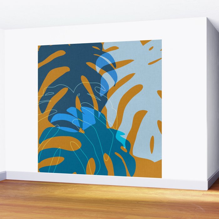 monstera mix plant minimal Wall Mural Gallery Image 2