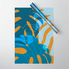 monstera mix plant minimal Wrapping Paper Gallery Image 1