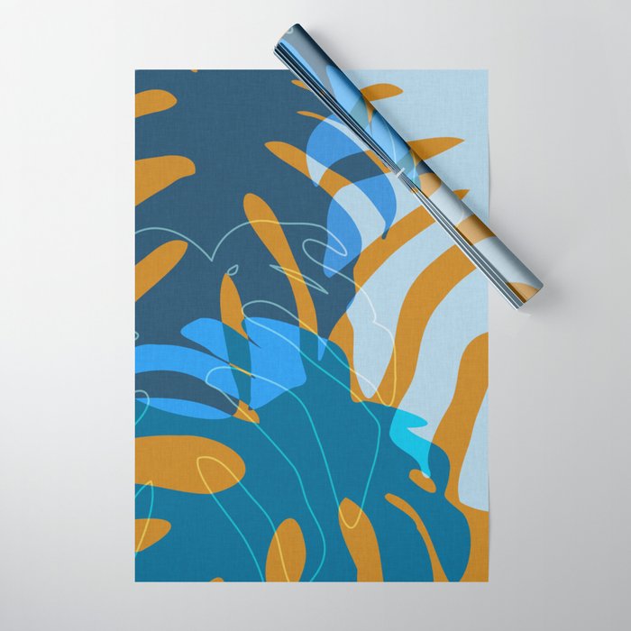 monstera mix plant minimal Wrapping Paper Gallery Image 1